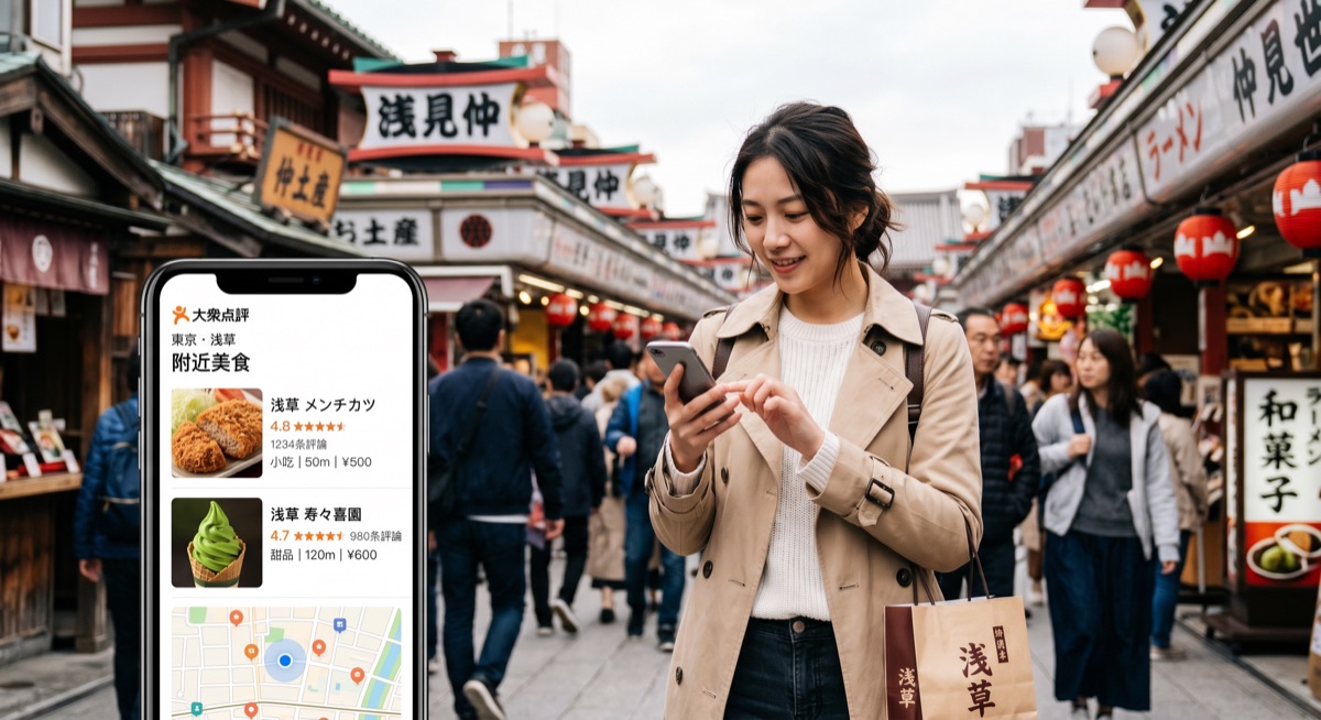 大衆点評の使い方・アプリ画面イメージ