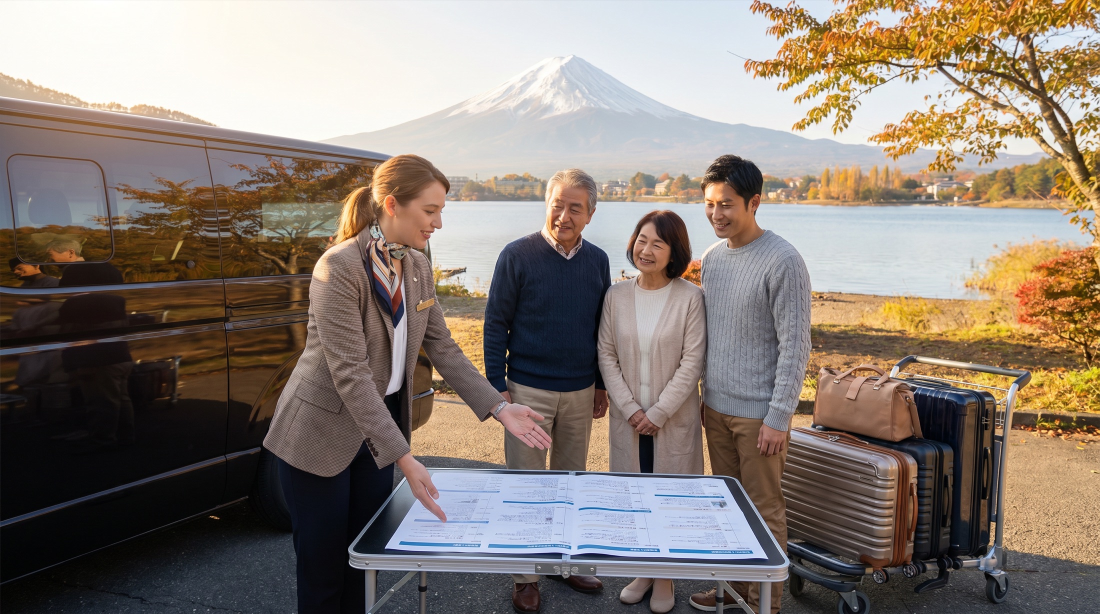 Japan mountain and city travel scenery